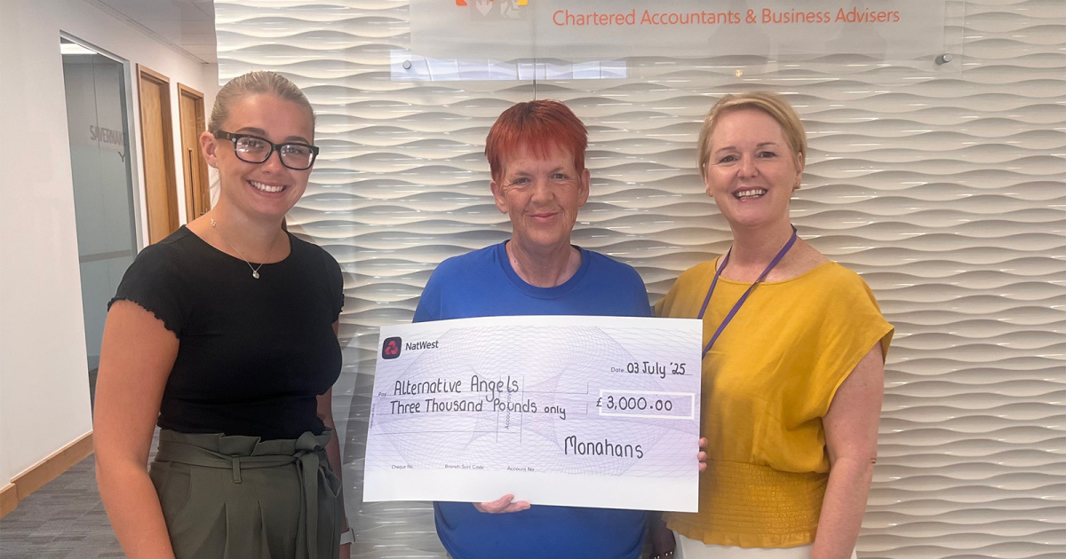 Monahans Swindon Staff Raise £3,000 for Local Homeless Charity, Alternative Angels